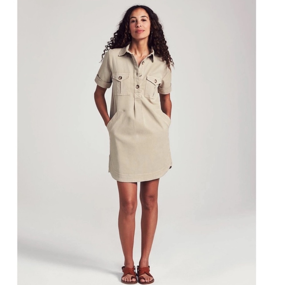 Faherty Tan Shirt Dress